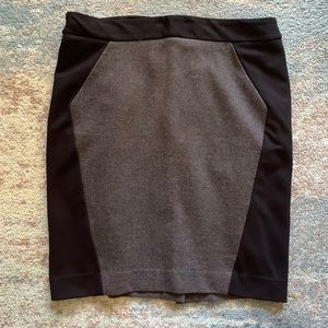 6P grey and black LOFT pencil skirt